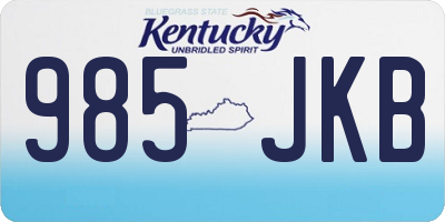 KY license plate 985JKB