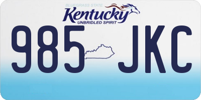 KY license plate 985JKC