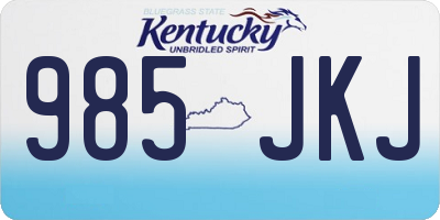 KY license plate 985JKJ