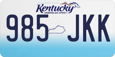 KY license plate 985JKK