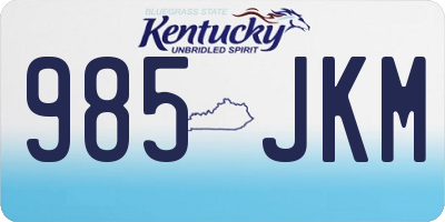 KY license plate 985JKM