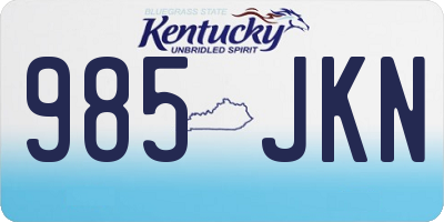 KY license plate 985JKN