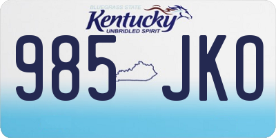 KY license plate 985JKO