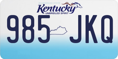 KY license plate 985JKQ