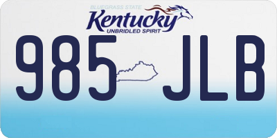 KY license plate 985JLB