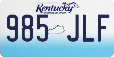 KY license plate 985JLF