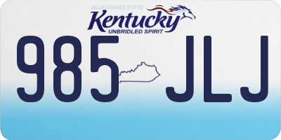 KY license plate 985JLJ