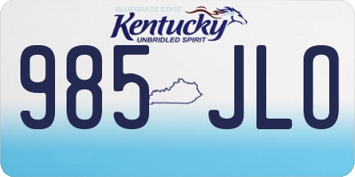 KY license plate 985JLO