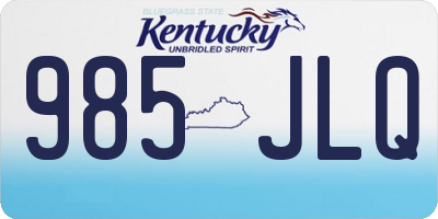 KY license plate 985JLQ