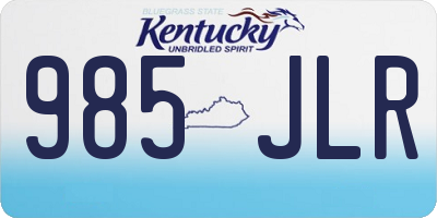 KY license plate 985JLR