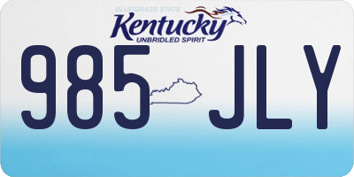 KY license plate 985JLY