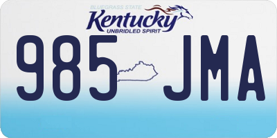 KY license plate 985JMA