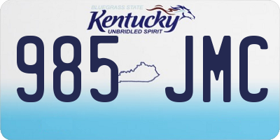 KY license plate 985JMC