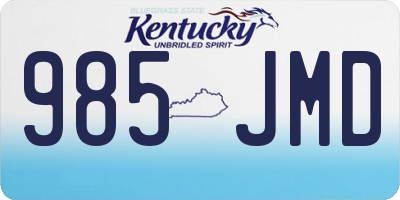 KY license plate 985JMD