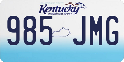 KY license plate 985JMG