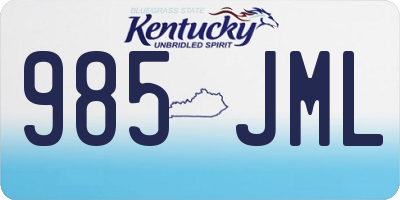 KY license plate 985JML