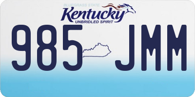 KY license plate 985JMM