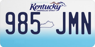 KY license plate 985JMN