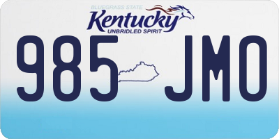 KY license plate 985JMO