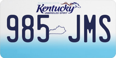 KY license plate 985JMS