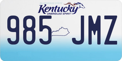 KY license plate 985JMZ