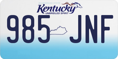 KY license plate 985JNF