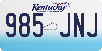 KY license plate 985JNJ