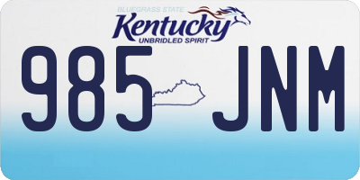KY license plate 985JNM