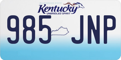 KY license plate 985JNP