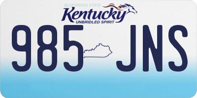 KY license plate 985JNS