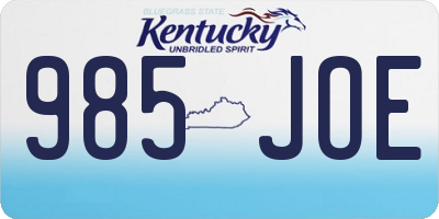 KY license plate 985JOE