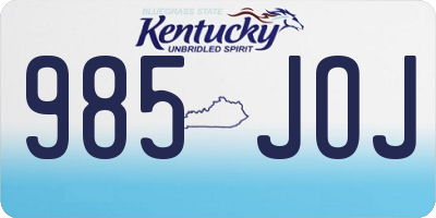 KY license plate 985JOJ