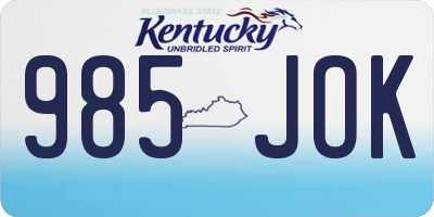 KY license plate 985JOK