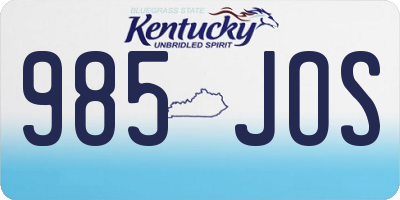 KY license plate 985JOS