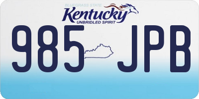 KY license plate 985JPB