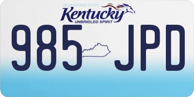 KY license plate 985JPD