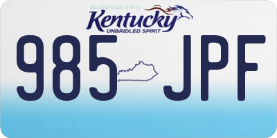 KY license plate 985JPF