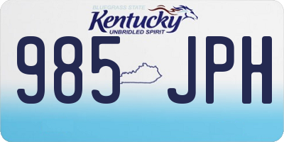 KY license plate 985JPH