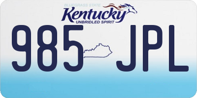 KY license plate 985JPL