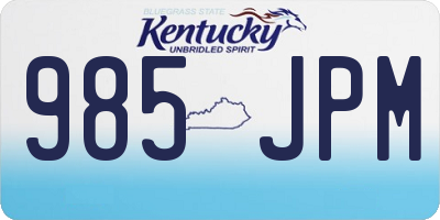 KY license plate 985JPM