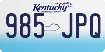 KY license plate 985JPQ
