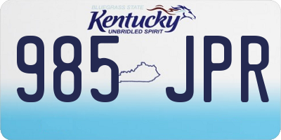 KY license plate 985JPR