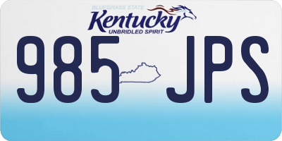 KY license plate 985JPS