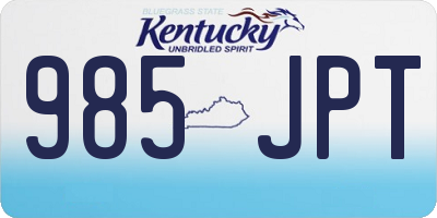 KY license plate 985JPT