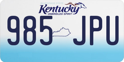 KY license plate 985JPU
