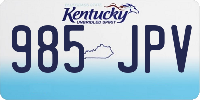 KY license plate 985JPV