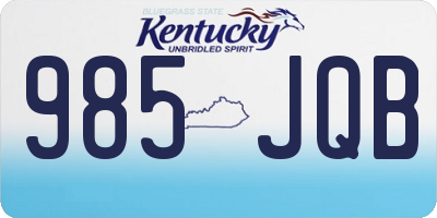 KY license plate 985JQB
