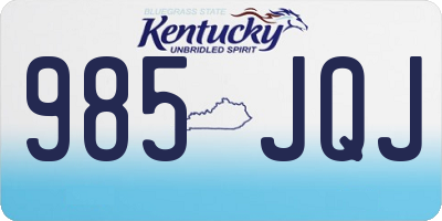 KY license plate 985JQJ