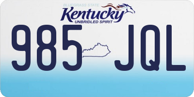 KY license plate 985JQL