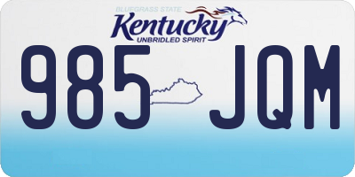 KY license plate 985JQM